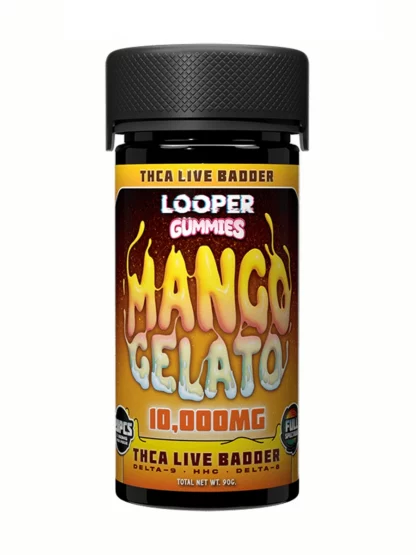 Mango Gelato Looper THCA Live Badder Delta-8+HHC+Delta-9 Gummies 10 000mg