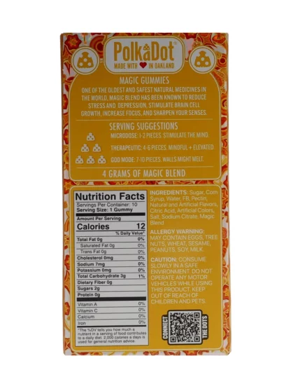 Mango Sorbet PolkaDot Belgian Magic Blend Gummies 4G Back