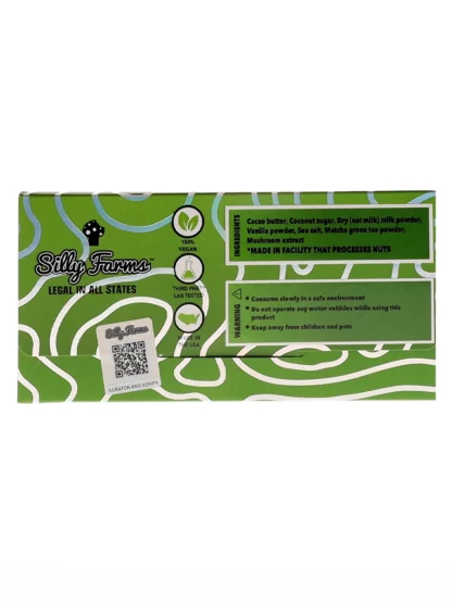 Matcha Heaven Silly Farms Magic Mushroom Chocolate Back