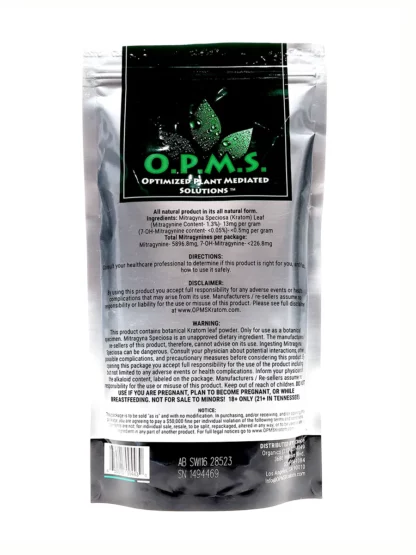 Green Vein Maeng Da OPMS Kratom Silver Powder 16oz Bag