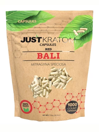 Red Bali Just Kratom Mitragyna Speciosa Capsules 1000ct