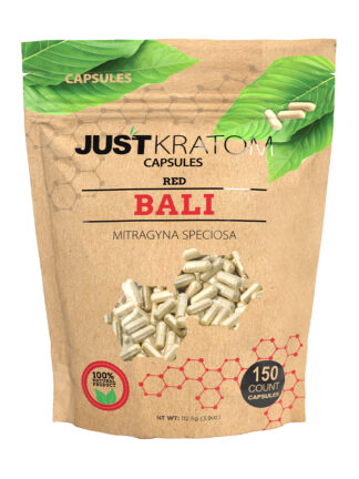 Red Bali Just Kratom Mitragyna Speciosa Capsules 150ct