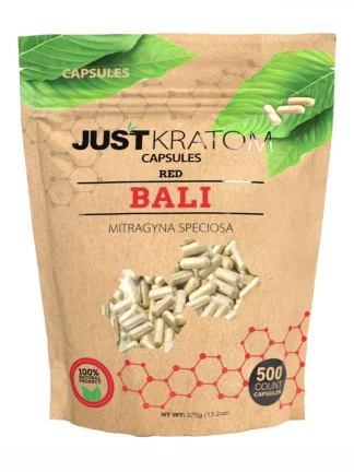 Red Bali Just Kratom Mitragyna Speciosa Capsules 500ct