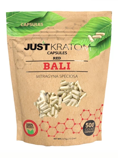 Red Bali Just Kratom Mitragyna Speciosa Capsules 500ct