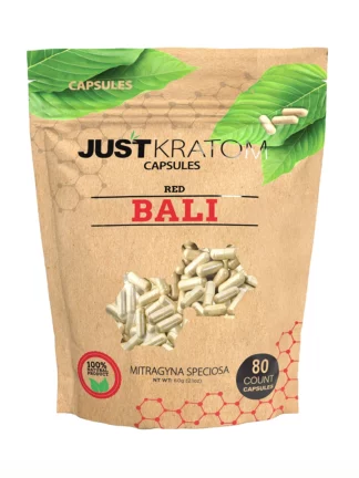 Red Bali Just Kratom Mitragyna Speciosa Capsules 80ct