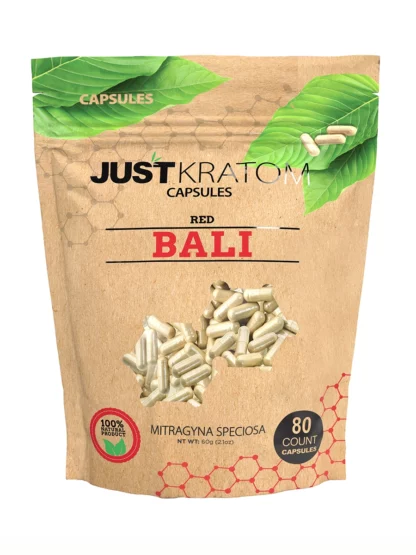 Red Bali Just Kratom Mitragyna Speciosa Capsules 80ct