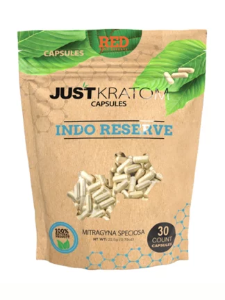 Red Indo Reserve Just Kratom Mitragyna Speciosa Capsules 30ct