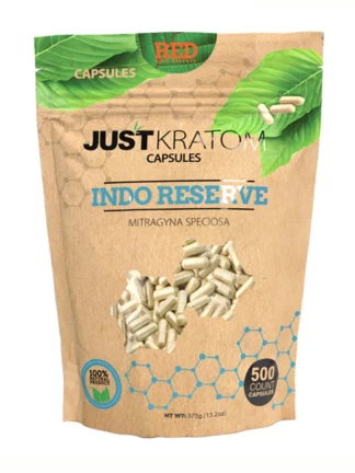 Red Indo Reserve Just Kratom Mitragyna Speciosa Capsules 500ct