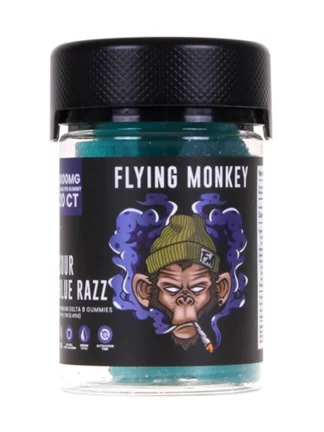 Sour Blue Razz Flying Monkey Delta-8 Gummies 1000mg