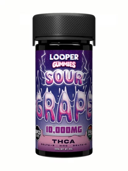 Sour Grape Looper THCA+Delta-8+HHC+Delta-9 Gummies 10 000mg