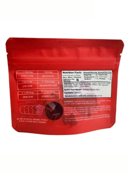Strawberry MK Magic Mushroom Gummy 4g Back