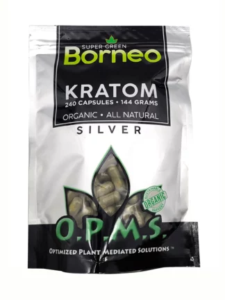 Super Green Borneo OPMS Silver Kratom Capsules 240ct
