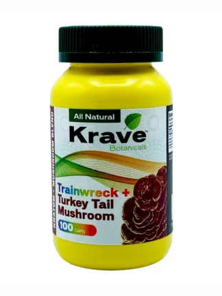 Trainwreck + Turkey Tail Mushroom Krave Botanicals Kratom Capsules 100ct