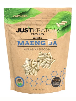 White Maeng Da Just Kratom Mitragyna Speciosa Capsules 1000ct