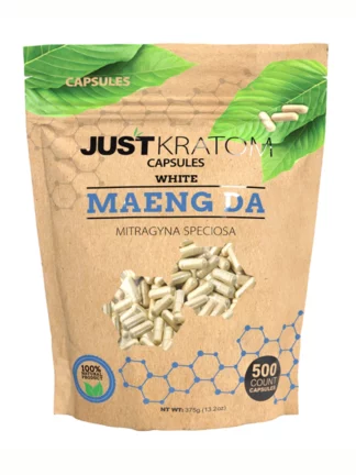 White Maeng Da Just Kratom Mitragyna Speciosa Capsules 500ct