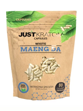 White Maeng Da Just Kratom Mitragyna Speciosa Capsules 80ct