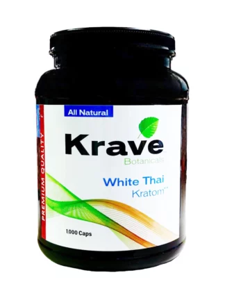 White Thai Krave Botanicals Kratom Capsules 1000ct