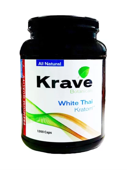 White Thai Krave Botanicals Kratom Capsules 1000ct