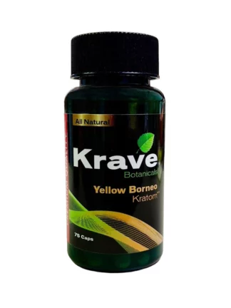 Yellow Borneo Krave Botanicals Kratom Capsules 75ct