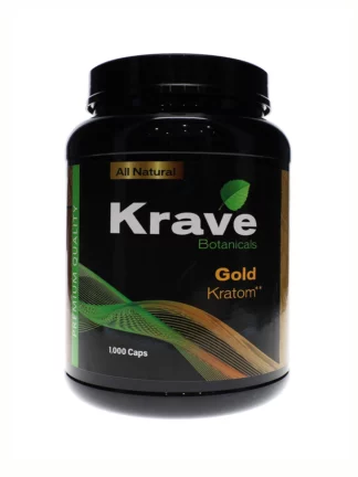 Gold Krave Botanicals Kratom Capsules 1000ct