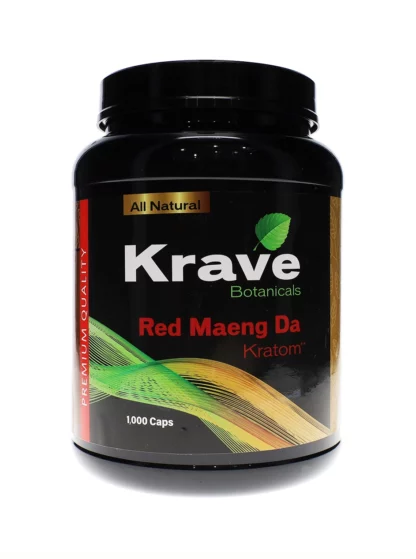 Red Maeng Da Krave Botanicals Kratom Capsules 1000ct