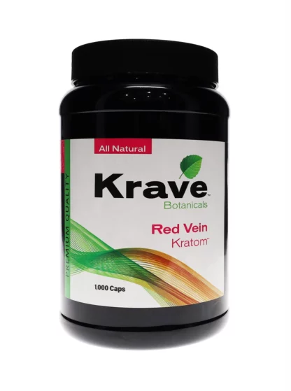 Red Vein Krave Botanicals Kratom Capsules 1000ct