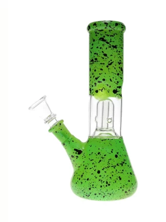 8''spatter water pipe Apple Green Blak Spatter