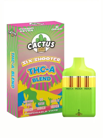 Birthday Cake | OG Kush | Zkittles Cactus Labs Six Shooter THC-A Blend Disposable 6G