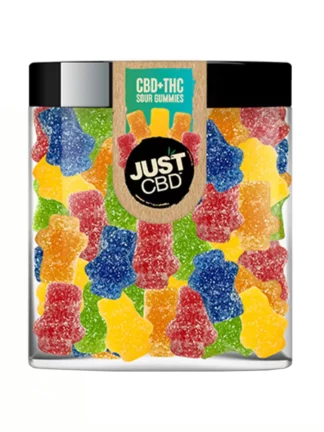 Just CBD Sour Gummies CBD+THC Gummies Jar 10.5oz