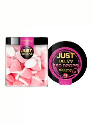Just Delta 8 Gummies Red Drops Jar 11oz
