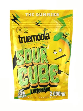 Lemonade Truemoola Sour Cube Live Resin Infused THC Gummies 2000MG