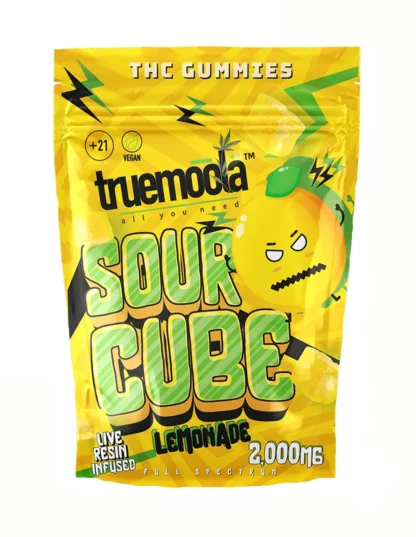 Lemonade Truemoola Sour Cube Live Resin Infused THC Gummies 2000MG