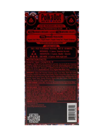 PolkaDot Magic Mushroom Belgian Milk Chocolate Back