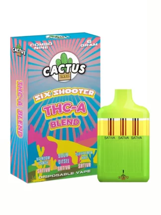 Rainbow Candy | Sour Diesel | Superlemon Haze Cactus Labs Six Shooter THC-A Blend Disposable 6G