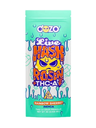 Rainbow Sherbet Dozo Live Hash Rosin + THC-A Diamond Prerolls 2ct