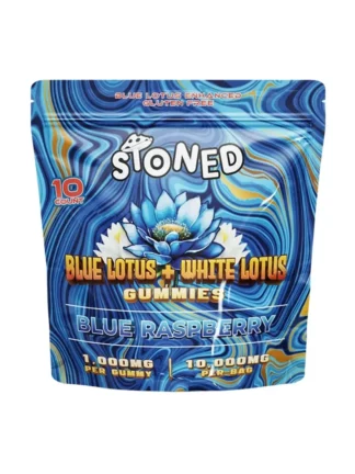 Blue Raspberry Stoned Blue Lotus + White Lotus Gummies 10000mg 10ct