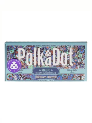 Coconut Bound PolkaDot Magic Mushroom Belgian White Chocolate 200mg Magic Per Piece