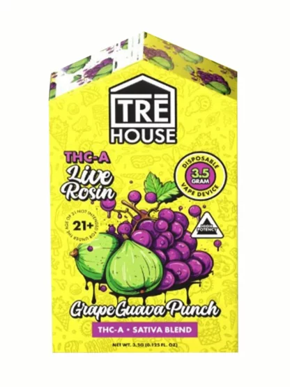 Grape Guava Punch TRE House THC-A Live Rosin Disposable 3.5G