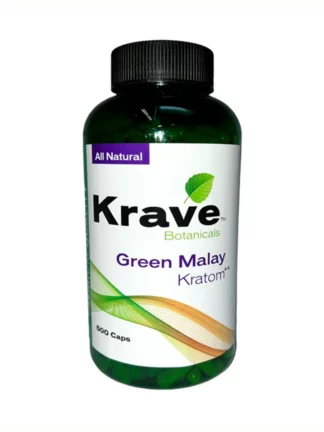 Krave Botanicals Green Malay Kratom Capsules 500ct