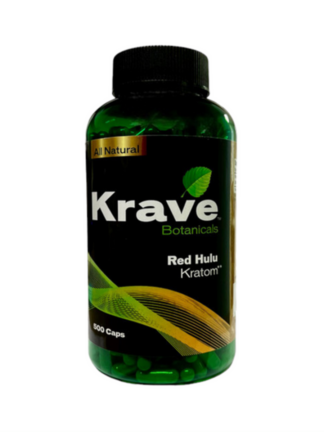 Krave Botanicals Red Hulu Kratom Capsules 500ct