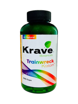 Krave Botanicals Trainwreck Kratom Capsules 500ct