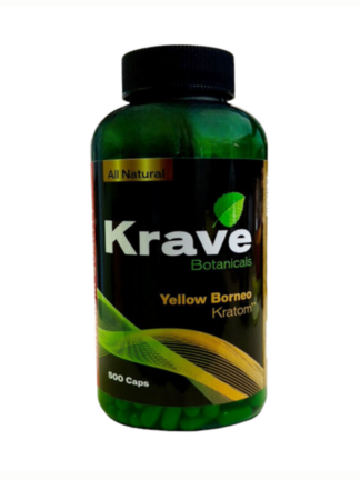 Krave Botanicals Yellow Boreno Kratom Capsules 500ct
