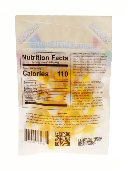 Lemon Wicked Treats Freeze Dried Cnady 7500mg Back