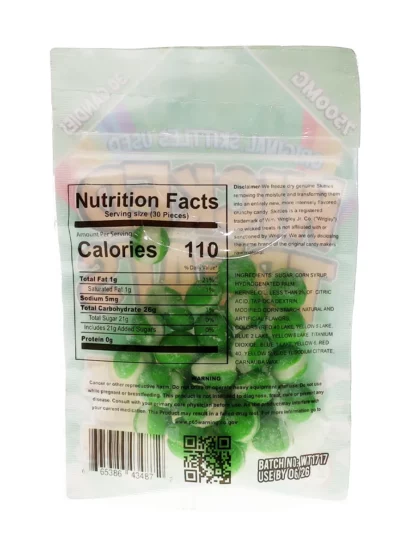 Lime Wicked Treats Freeze Dried Cnady 7500mg Back