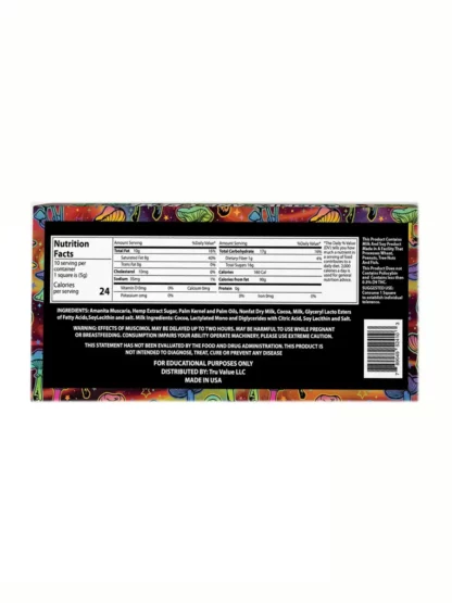 Milk Chocolate Stoned Amanita Muscaria Mushroom Chocolate 10000MG Back