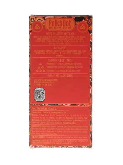 OOEY Gooey PolkaDot Magic Mushroom Belgian White Chocolate 200mg Magic Per Piece Back
