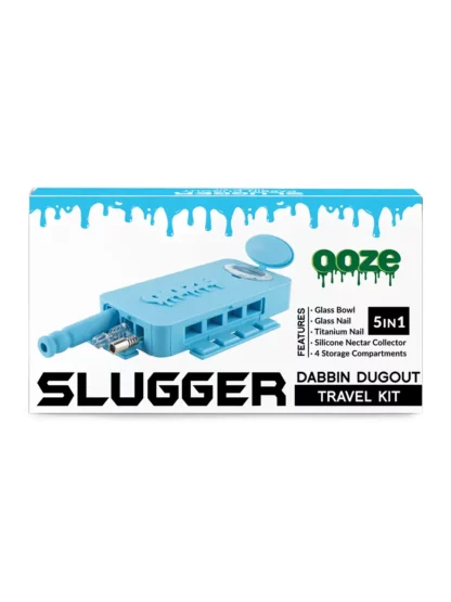 Ooze Slugger Dabbin' Dugout Silicone Travel Dab Kit Aqua Teal Box