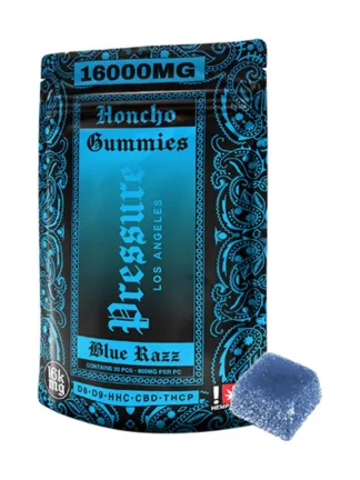 Blue Razz Pressure Honcho Gummies 16000mg 20ct
