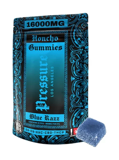 Blue Razz Pressure Honcho Gummies 16000mg 20ct