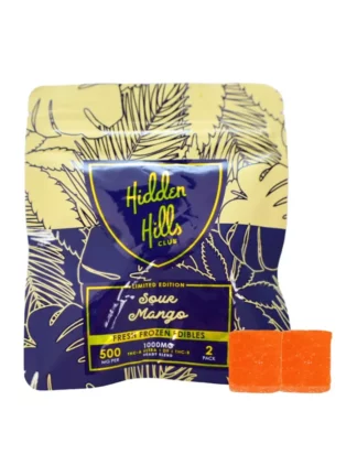 Sour Mango Hidden Hills Fresh Frozen Edibles 500 mg 2 ct